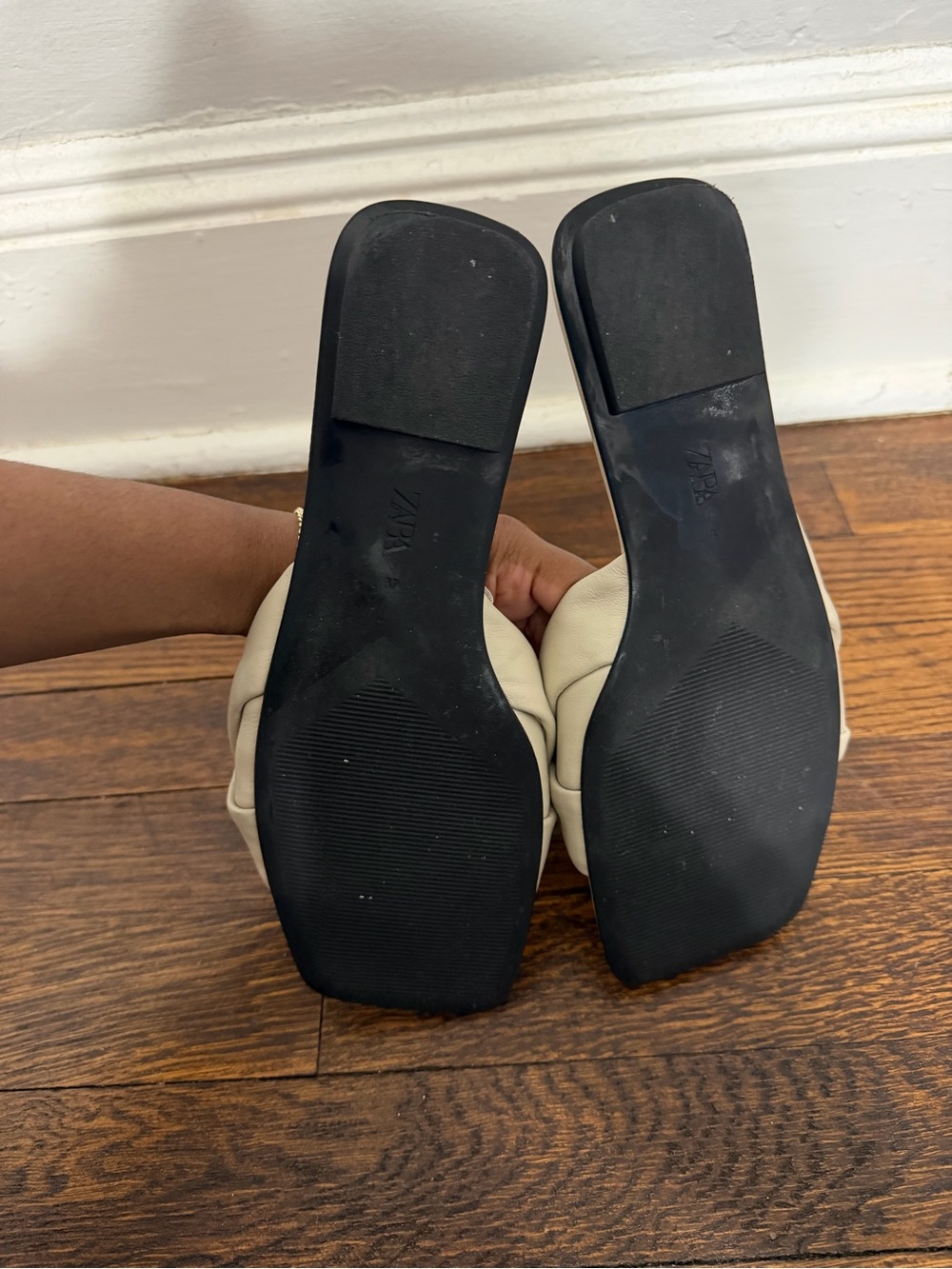 Zara Braided Slide Sandals - Beige/Cream EU 37 - Picture 7 of 7